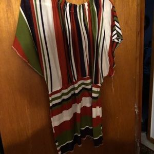 Multicolored top cream rust olive & dark purple
